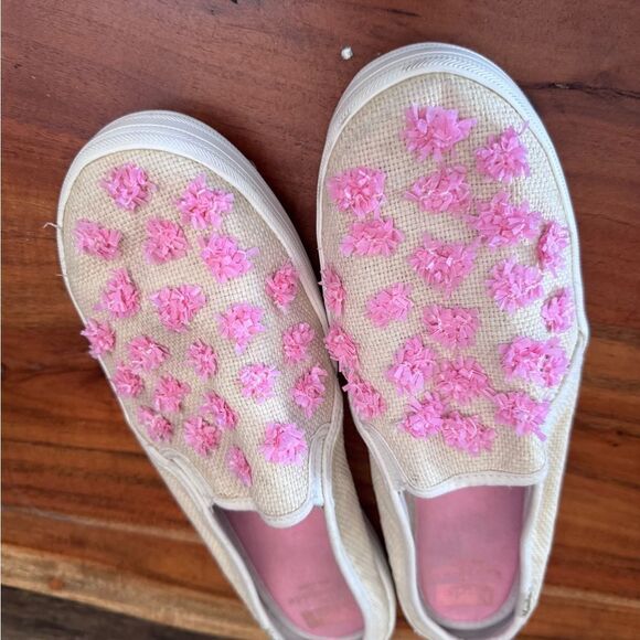 Kate Spade x Keds Rafia Pom Pom Slides Sz 10 - Picture 5 of 7